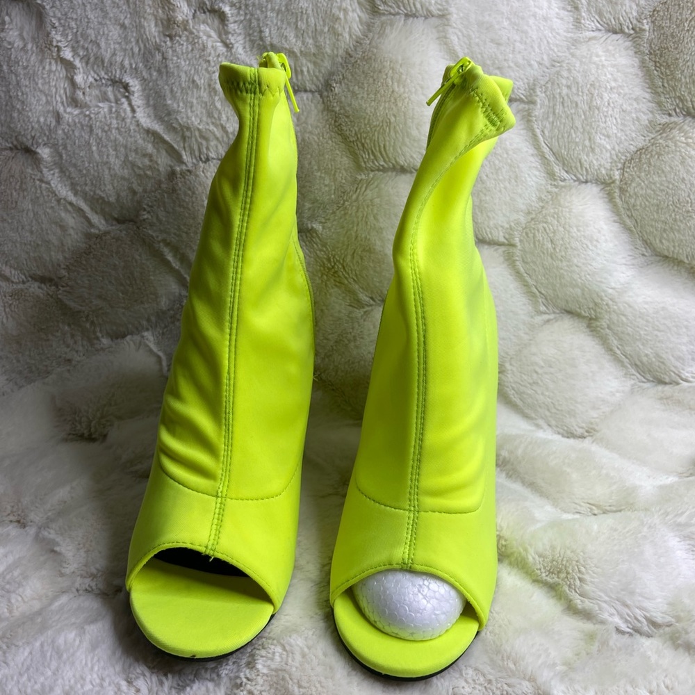 Bamboo Mania-45 Elastic Peep Toe Bootie Heel